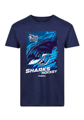 Solway Sharks Unisex Navy Warm-Up Jersey Style T-shirt